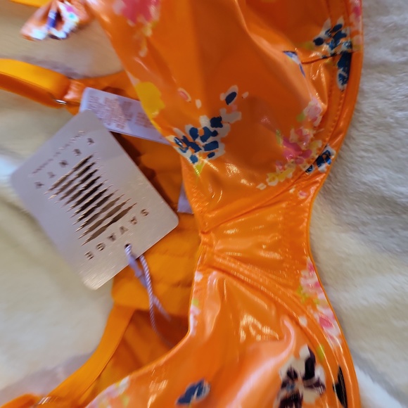 Savage x Fenty Orange Floral Unlined Bra - Picture 4 of 9